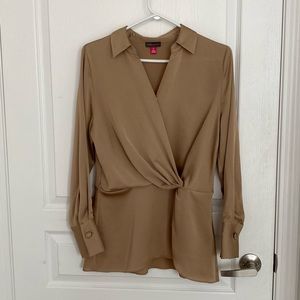Vince Camuto Satin Faux Wrap Top